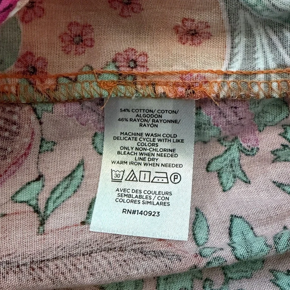 Ann Taylor Loft Dress Size S Petite Patchwork Bloom Floral Waist Tie Vacation - Picture 5 of 7